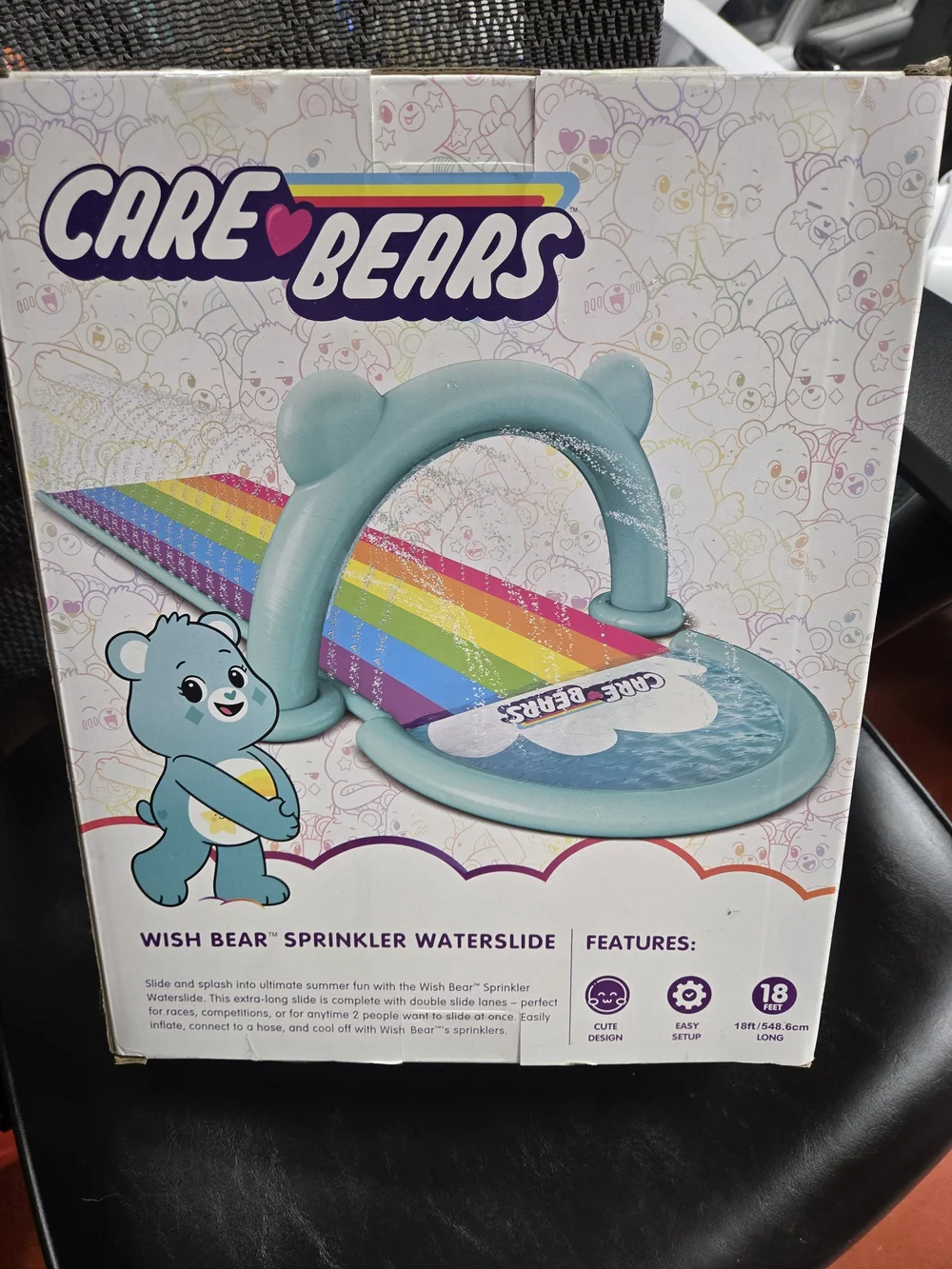 Care Bears Wish Bear Teal Blue Rainbow Sprinkler Waterslide